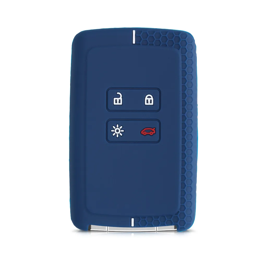 Kwmobile Autoschlüssel Silikon Hülle Kompatibel Mit Renault 4-Tasten Smartkey Autoschlüssel (nur Keyless Go) - Schlüsselhülle - In Dunkelblau Weiß 5 Kwmobile Autoschlüssel Silikon Hülle Kompatibel Mit Renault 4-Tasten Smartkey Autoschlüssel (nur Keyless Go) - Schlüsselhülle - In Dunkelblau Weiß – Bild 3