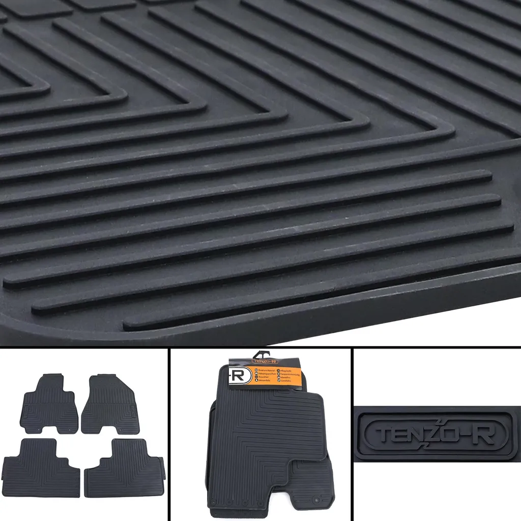 Premium Gummi Fußmatten Set 4-teilig Schwarz Für Hyundai Tucson JM 04-12 4 Premium Gummi Fußmatten Set 4-teilig Schwarz Für Hyundai Tucson JM 04-12 – Bild 2