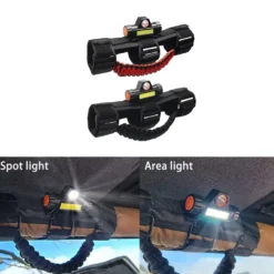 2x Überrollbügel Haltegriffe Mit Lichtkuppel, Für Jeep Wrangler Cj Yj Tj Jk Jl Jeep Gladiator Jt 1945-2021, Innenleuchten Für 2,0-4,0 Zoll Stangen