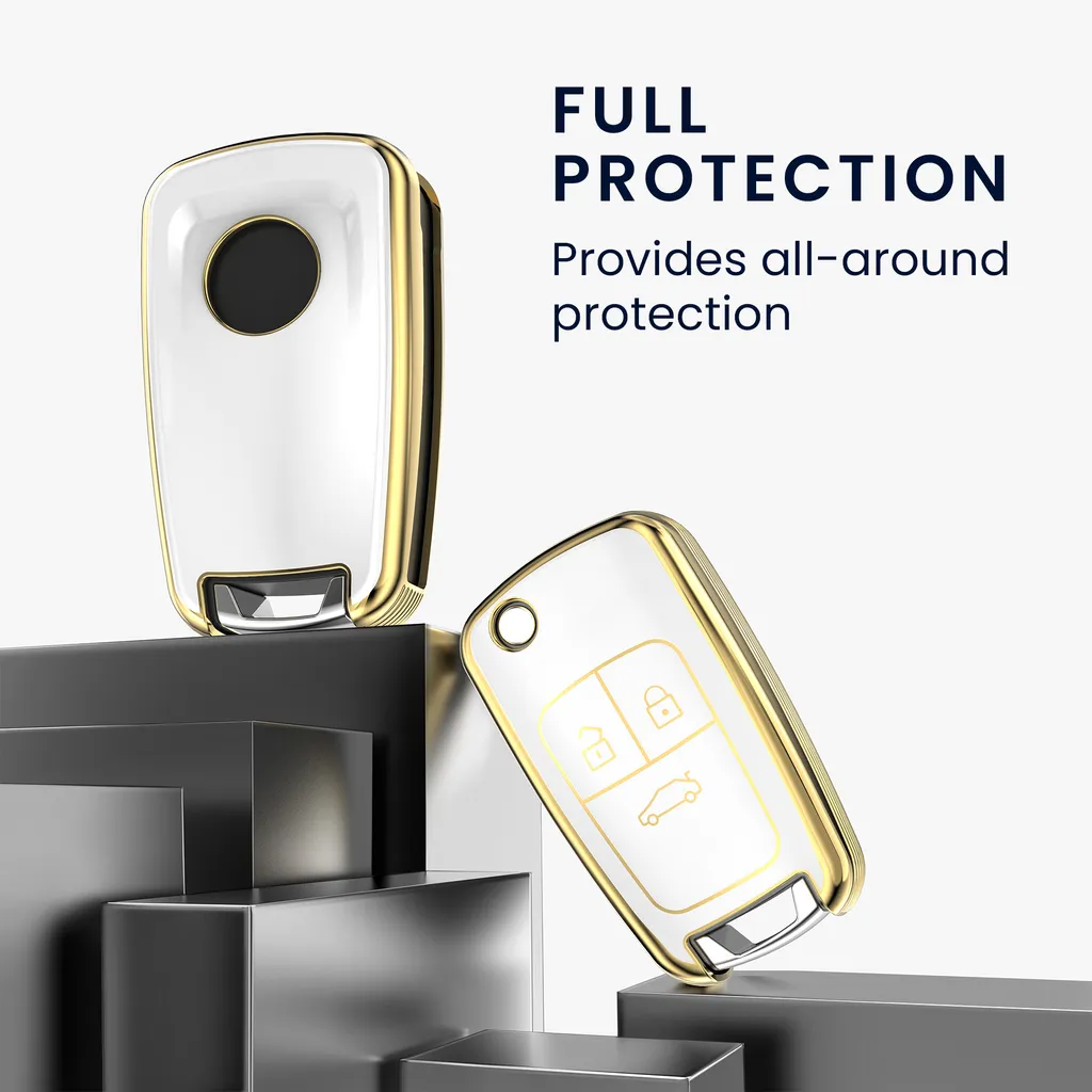 Kwmobile Autoschlüssel Hülle Kompatibel Mit Opel 3-Tasten Klapp Autoschlüssel - Schlüsselhülle Silikon Cover - Weiß Gold 4 Kwmobile Autoschlüssel Hülle Kompatibel Mit Opel 3-Tasten Klapp Autoschlüssel - Schlüsselhülle Silikon Cover - Weiß Gold – Bild 2