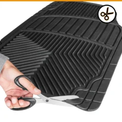 WALSER Universal Auto-Gummimatten-Set Priscus, Automatten 4-teilig Zuschneidbar, Universal Antirutschmatten-Auto, PKW-Fußraummatten Schwarz -Duswagen Verkaufe 16264cbff9229b679fee3dc4cb082a49