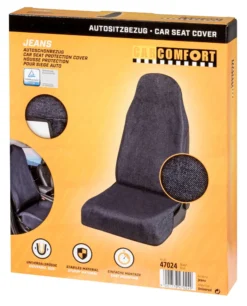 Autositzbezug Jeans Blau Für Einen Vordersitz, Schonbezug Universal Passend, PKW-Sitzbezug 47024