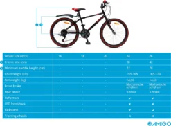 26 Zoll Fahrrad Mädchen Jungen Jugendrad Mountainbike MTB Fully Amigo Rock Rot -Duswagen Verkaufe 2358dc769f71aa9a4d5d14ef712b4c5a