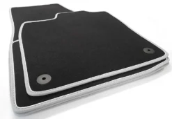 Volkswagen Fußmatten Passend Für VW ID4 ID.4 Premium Velours Automatten Matten Innenraum (4er Set) Rand: Hellgrau