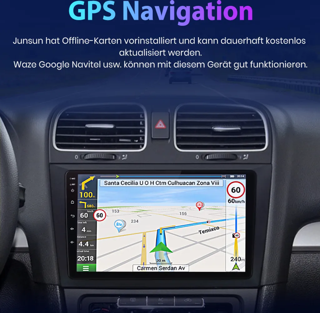 Carplay Android Auto Navi Für Golf 6 2008-2012 Autoradio 9' 'Android11 GPS Navigator SWC DAB+2 Din WIFI BT RDS FM 6 Carplay Android Auto Navi Für Golf 6 2008-2012 Autoradio 9' 'Android11 GPS Navigator SWC DAB+2 Din WIFI BT RDS FM – Bild 4