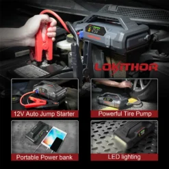 Auto Starthilfe Mit Kompressor 150 PSI Luftpumpe 12V 2000A Starthilfegeräte 22000mAh Powerbank Lokithor JA301 Starthilfekabel Tragbare Batterie Booster -Duswagen Verkaufe 313f1e7f0f65c7302913fee68500c9af