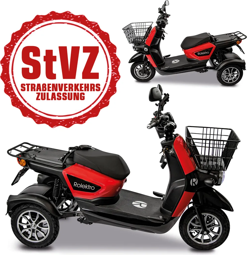 Rolektro, E-Carrier 25 V.3 Lithium, Rot, Ohne Koffer, 60V-32,5Ah Akku, 1000 Watt 5 Rolektro, E-Carrier 25 V.3 Lithium, Rot, Ohne Koffer, 60V-32,5Ah Akku, 1000 Watt – Bild 3