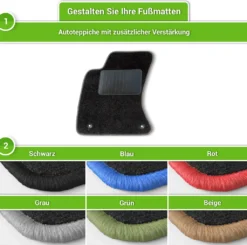 Fußmatten Auto Velours Autoteppiche Schwarz Automatten Set 2-teilig Passend Für Smart ForTwo I 1998-2007 (Blaue - Ziernähte) -Duswagen Verkaufe 3c1dab2fcf4d73ff859c43cb817af539 9