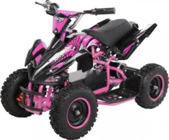 Elektro Quad Miniquad Kinder Racer 1000 Watt Pocket Kinderquad Pocketbike ATV (Schwarz/Pink)
