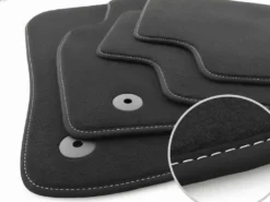 Volkswagen Fußmatten Passend Für VW Golf 7 (alle) R-Line R Variant GTD GTI 4Motion Premium Velours Schwarz / Silber