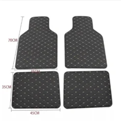 4 Stück Universal-Fussmatten Aus Kunstleder, Vorne Und Hinten, Wasserdicht, Schwarz Und Beige Genäht -Duswagen Verkaufe 4c777628950ce13f88bed159ea09c7bf