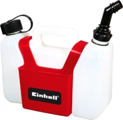 Einhell Ölkanister / Benzinkanister (Kombikanister, 1,25 L Öltank, 3 L Benzintank, Inkl. Werkzeugtasche)