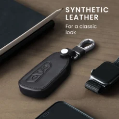 Kwmobile Autoschlüssel Kunstleder Hülle Kompatibel Mit VW Golf 8 3-Tasten Autoschlüssel - Schlüsselhülle In Schwarz -Duswagen Verkaufe 4ecf34388a26ee65b60182546098a34b