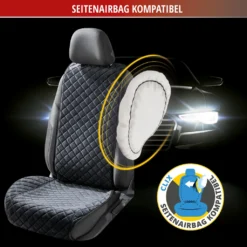 WALSER Sitzaufleger Comfortline Luxor, Universelle PKW Sitzauflage Vordersitz, Schutzunterlage-Autositz, Sitzschoner Mit Seitenwangen-Schutz, Schwarz -Duswagen Verkaufe 4f9f65695609c2e43c477c6f4f9cfff3