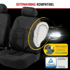 WALSER Auto-Sitzbezug Komplettset Velvet Mit Reißverschluss, ZIPP-IT Premium Auto-Schonbezüge Für Normalsitze, 2 Vordersitzbezüge, 1 Rücksitzbezug -Duswagen Verkaufe 531dfcb5383138c0a1c84c0d30a852b6