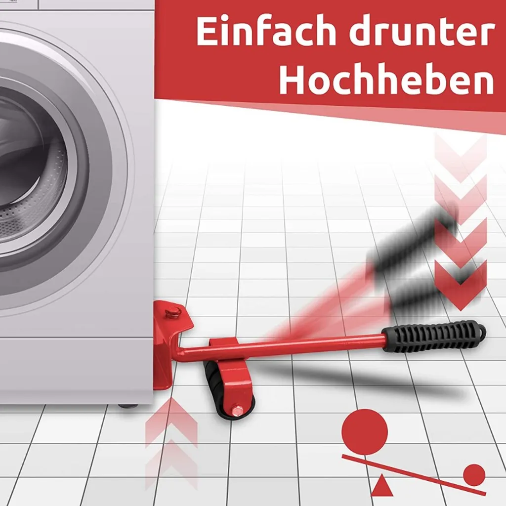 Möbelheber / Türheber, Set Mit 1 Hebevorrichtung 150kg + 4 Rollen 9 Möbelheber / Türheber, Set Mit 1 Hebevorrichtung 150kg + 4 Rollen – Bild 7