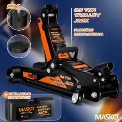 MASKO® Wagenheber Hydraulisch Flache Hubhöhe + 2x Gummiauflage + Handschuhe KFZ Rangierwagenheber Hydraulischer 360° Rollen Heber Unterstellbock, Größe:2.5 Tonnen - Orange -Duswagen Verkaufe 55e59771790b6b49b8003de4d16883fc