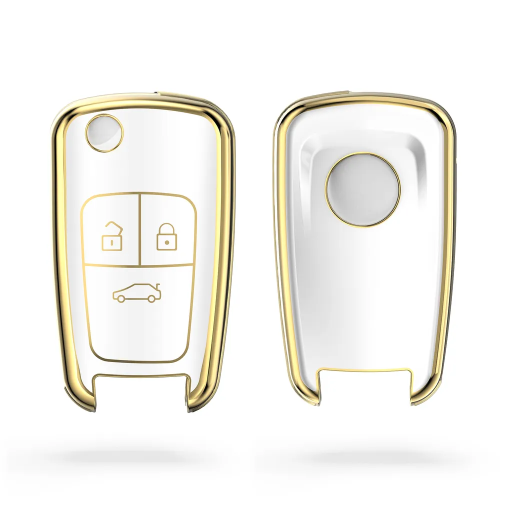 Kwmobile Autoschlüssel Hülle Kompatibel Mit Opel 3-Tasten Klapp Autoschlüssel - Schlüsselhülle Silikon Cover - Weiß Gold 3 Kwmobile Autoschlüssel Hülle Kompatibel Mit Opel 3-Tasten Klapp Autoschlüssel - Schlüsselhülle Silikon Cover - Weiß Gold