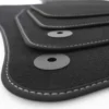 Fußmatten Seat Leon 3 (5F) Original Automatten 4-teilig Velours Schwarz, Weiße Ziernaht -Duswagen Verkaufe 65a0e681c22b3b95729f0762b8deeb64