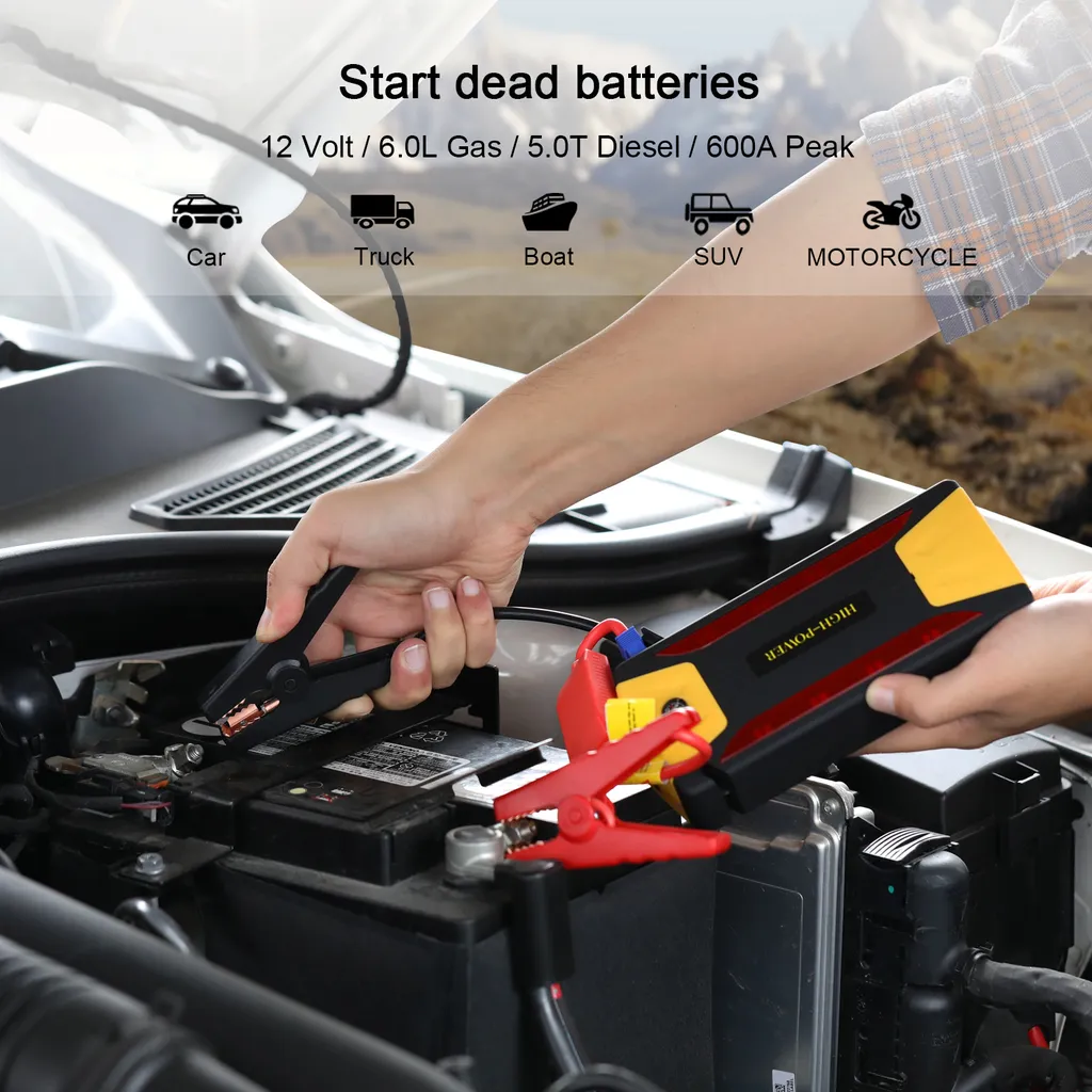 82800 MAh 12V Auto Starthilfe Starter Notstrom Bank Ladegerät Batterie Booster Mit LED-Taschenlampe 7 82800 MAh 12V Auto Starthilfe Starter Notstrom Bank Ladegerät Batterie Booster Mit LED-Taschenlampe – Bild 5