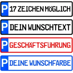 1x Kennzeichen 17 Zeichen Parkplatzschild Wunschkennzeichen Nummernschild