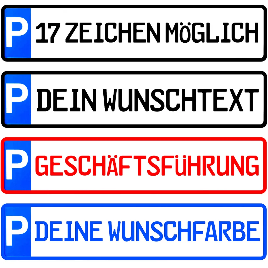 1x Kennzeichen 17 Zeichen Parkplatzschild Wunschkennzeichen Nummernschild 3 1x Kennzeichen 17 Zeichen Parkplatzschild Wunschkennzeichen Nummernschild