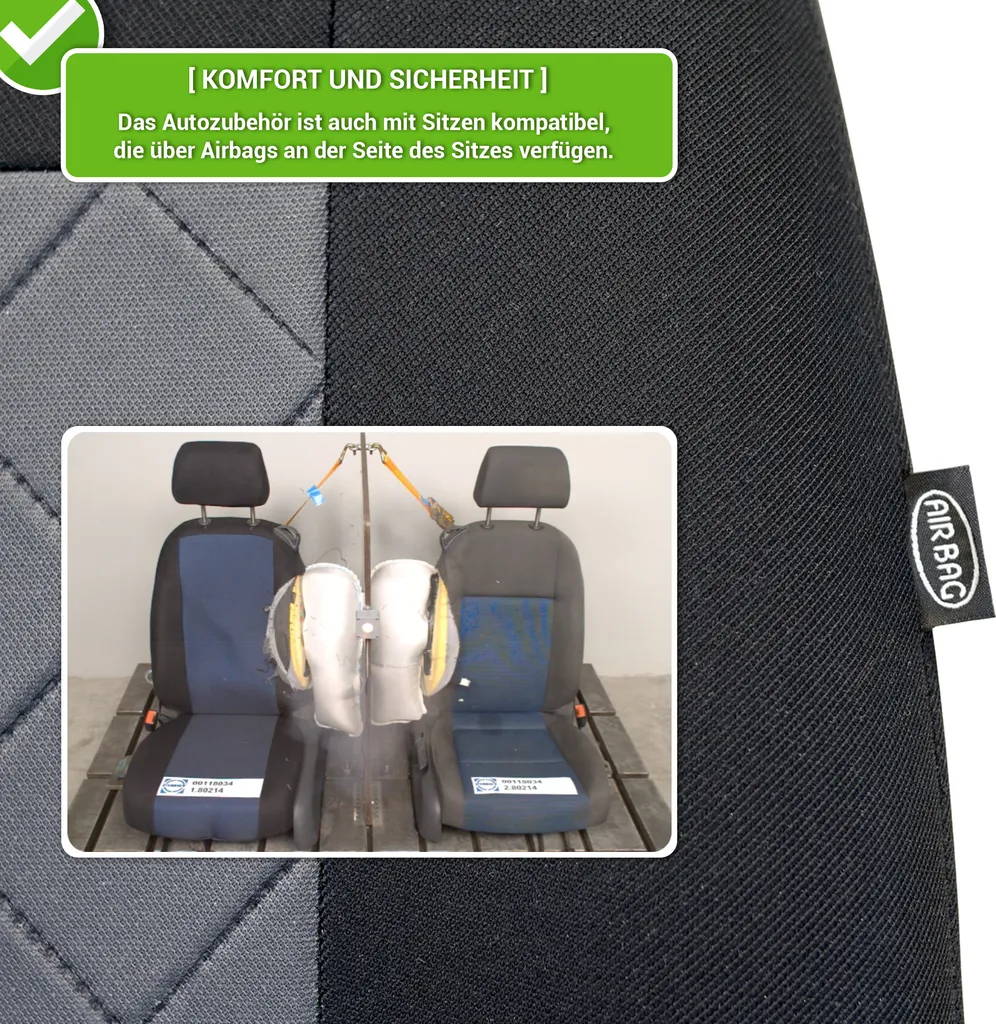 Autositzbezüge 2+3 - Universal Auto Sitzauflagen Set - Dreilagig Auto Sitzbezüge Mit Reißverschluss - Schwarz Schonbezüge Auto - Craft 7 Autositzbezüge 2+3 - Universal Auto Sitzauflagen Set - Dreilagig Auto Sitzbezüge Mit Reißverschluss - Schwarz Schonbezüge Auto - Craft – Bild 5