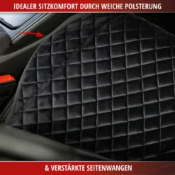 WALSER Sitzaufleger Comfortline Luxor, Universelle PKW Sitzauflage Vordersitz, Schutzunterlage-Autositz, Sitzschoner Mit Seitenwangen-Schutz, Schwarz -Duswagen Verkaufe 74c2baff24d74440f2dfa6e14fe42a54