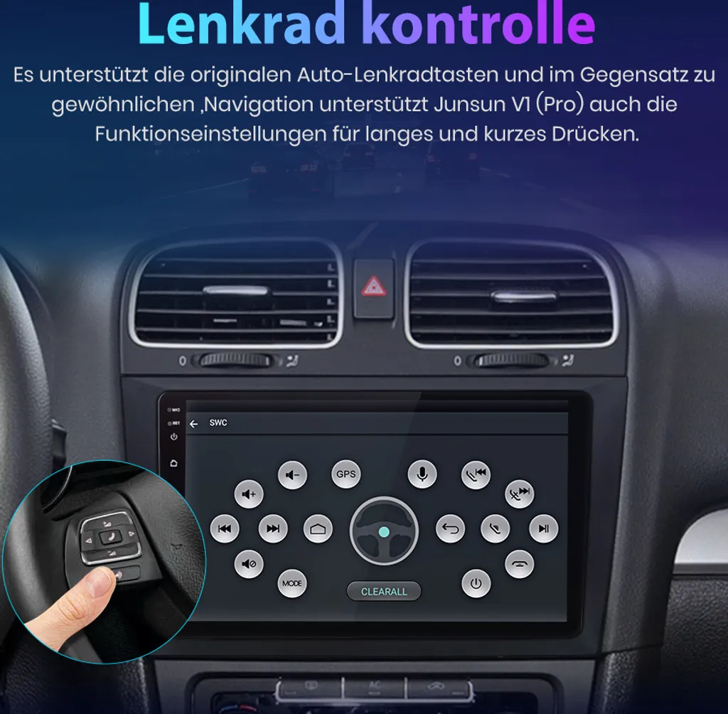 Carplay Android Auto Navi Für Golf 6 2008-2012 Autoradio 9' 'Android11 GPS Navigator SWC DAB+2 Din WIFI BT RDS FM 8 Carplay Android Auto Navi Für Golf 6 2008-2012 Autoradio 9' 'Android11 GPS Navigator SWC DAB+2 Din WIFI BT RDS FM – Bild 6
