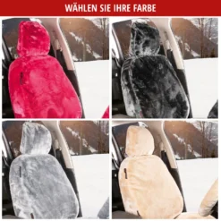 WALSER Autositzbezug Teddy, Sitzbezug Kunstfell, Veganer Auto-Schonbezug In Lammfell-Optik, Flauschiger Plüsch-Schonbezug Vegan Silber -Duswagen Verkaufe 775db7d1e0858f10b642745803dec363