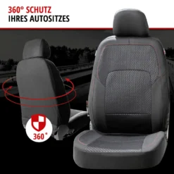 WALSER Premium Autositzbezüge Logan Mit Reißverschluss, ZIPP-IT Schonbezüge Komplettset, 2 Vordersitzbezüge, 1 Rücksitzbezug Schwarz/rot 11861 -Duswagen Verkaufe 8382248baee4c4943ca223391010dc96