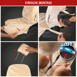 WALSER Autositzbezug Teddy, Sitzbezug Kunstfell, Veganer Auto-Schonbezug In Lammfell-Optik, Flauschiger Plüsch-Schonbezug Vegan Silber -Duswagen Verkaufe 87062f6ee3bfcb60683fd25d91bc0040