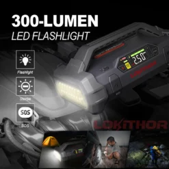 Auto-Starthilfe Mit Luftkompressor 1500A 18000mAh 12V Autobatterie-Booster Für Bis Zu 7L Gas Oder 4,5L Diesel, 150 PSI Reifenfüller Mit Digitalem Bildschirm｜Lokithor JA300 -Duswagen Verkaufe 8ee78f91b9d3ff61be9c0d341f1abd91