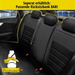 WALSER Passform-Sitzbezug Bari, Schonbezug Kompatibel Mit Opel Astra J Caravan (P10) 10/2010-10/2015, 2 Einzelsitzbezüge Normalsitze -Duswagen Verkaufe 9213ec03b0389ecc1ac171ff9b308889