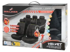 WALSER Auto-Sitzbezug Komplettset Velvet Mit Reißverschluss, ZIPP-IT Premium Auto-Schonbezüge Für Normalsitze, 2 Vordersitzbezüge, 1 Rücksitzbezug -Duswagen Verkaufe 94455d53104a4b673bd97a922ecb3207