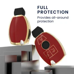 Kwmobile Autoschlüssel Hülle Kompatibel Mit Mercedes Benz 3-Tasten Autoschlüssel - Schlüsselhülle Silikon Cover - Rot Gold -Duswagen Verkaufe 9b7d2658da6374ac5c495fff9ab4543b