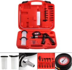 Wolketon Vakuum Pumpe Vakuumtester Druckpumpe Bremsfluessigkeit Fuer Motorrad Tester,Bremsenentlueftungsgeraet Druckpruft Mit Tragetasche