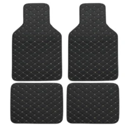 4 Stück Universal-Fussmatten Aus Kunstleder, Vorne Und Hinten, Wasserdicht, Schwarz Und Beige Genäht -Duswagen Verkaufe a00a1ed35b773e21ff6b2bdb0d5488ee