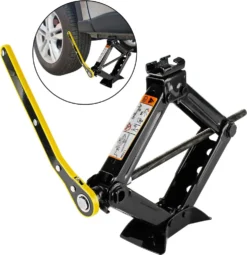 Speed 2T Scherenwagenheber Wagenheber PKW Heber Mit Schraubenschlüssel Für Auto Familienauto Kleinlastwagen - Schwarz