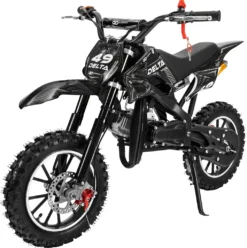 Kinder Mini Enduro Crossbike DELTA 49cc 2 Takt Motorcrossbike Pocketbike Cross (Schwarz)