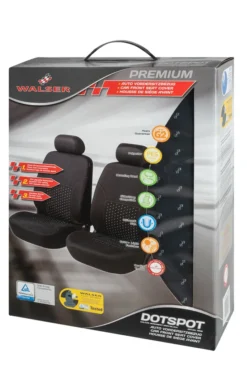 WALSER 11938 Auto Sitzbezüge, Auto Schonbezüge Dotspot Premium 2 Vordersitzbezüge 2-teilig Sitzbezüge In Schwarz/Grau -Duswagen Verkaufe a747a1625f843fd778394b08851b151f