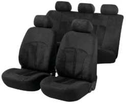 WALSER Auto-Sitzbezug Komplettset Velvet Mit Reißverschluss, ZIPP-IT Premium Auto-Schonbezüge Für Normalsitze, 2 Vordersitzbezüge, 1 Rücksitzbezug
