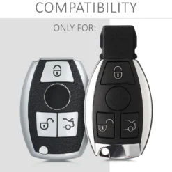 Kwmobile Autoschlüssel Hülle Kompatibel Mit Mercedes Benz 3-Tasten Autoschlüssel - Schlüsselhülle Cover Silber Schwarz -Duswagen Verkaufe b77859e479ff81130ee3ebeadb8570a2