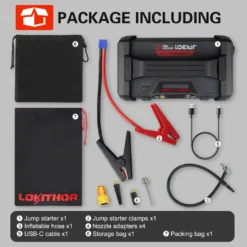 Auto Starthilfe Mit Kompressor 150 PSI Luftpumpe 12V 2000A Starthilfegeräte 22000mAh Powerbank Lokithor JA301 Starthilfekabel Tragbare Batterie Booster -Duswagen Verkaufe bb192957819bc34c3e3ca87083746e54