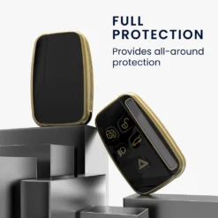 Kwmobile Autoschlüssel Hülle Kompatibel Mit Land Rover Jaguar 5-Tasten Funk Autoschlüssel - Schlüsselhülle Silikon Cover - Schwarz Gold -Duswagen Verkaufe c0a9d300d50d86db37a2be41a6bb6218