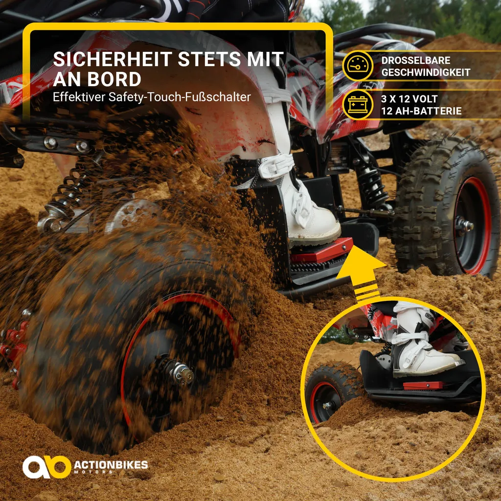 Elektro Quad Miniquad Kinder Atv Torino 1000Watt Pocketquad Racer Kid Pocketbike (Schwarz) 8 Elektro Quad Miniquad Kinder Atv Torino 1000Watt Pocketquad Racer Kid Pocketbike (Schwarz) – Bild 6