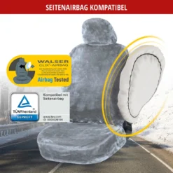 WALSER Autositzbezug Teddy, Sitzbezug Kunstfell, Veganer Auto-Schonbezug In Lammfell-Optik, Flauschiger Plüsch-Schonbezug Vegan Silber -Duswagen Verkaufe c964da6a79d05aa69a1634de09bf73b9