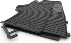 Volkswagen Gummi Fußmatten Passend Für VW T5 / T6 Bus Multivan Caravelle Kombi [2-Sitzer] Gummimatten Set Vorne Komplett 3-teilig Geruchsneutral