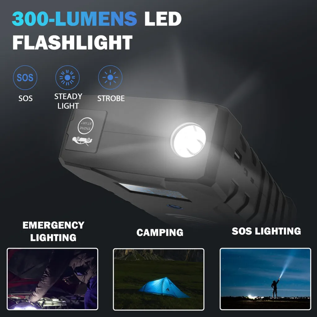 Gens Ace Auto Starthilfe Powerbank 2000A 22000mAh Mit 10W Drahtloses Ladegerät 12V Starthilfekabel Jump Starter Autobatterie-Ladegerät Booster 7 Gens Ace Auto Starthilfe Powerbank 2000A 22000mAh Mit 10W Drahtloses Ladegerät 12V Starthilfekabel Jump Starter Autobatterie-Ladegerät Booster – Bild 5