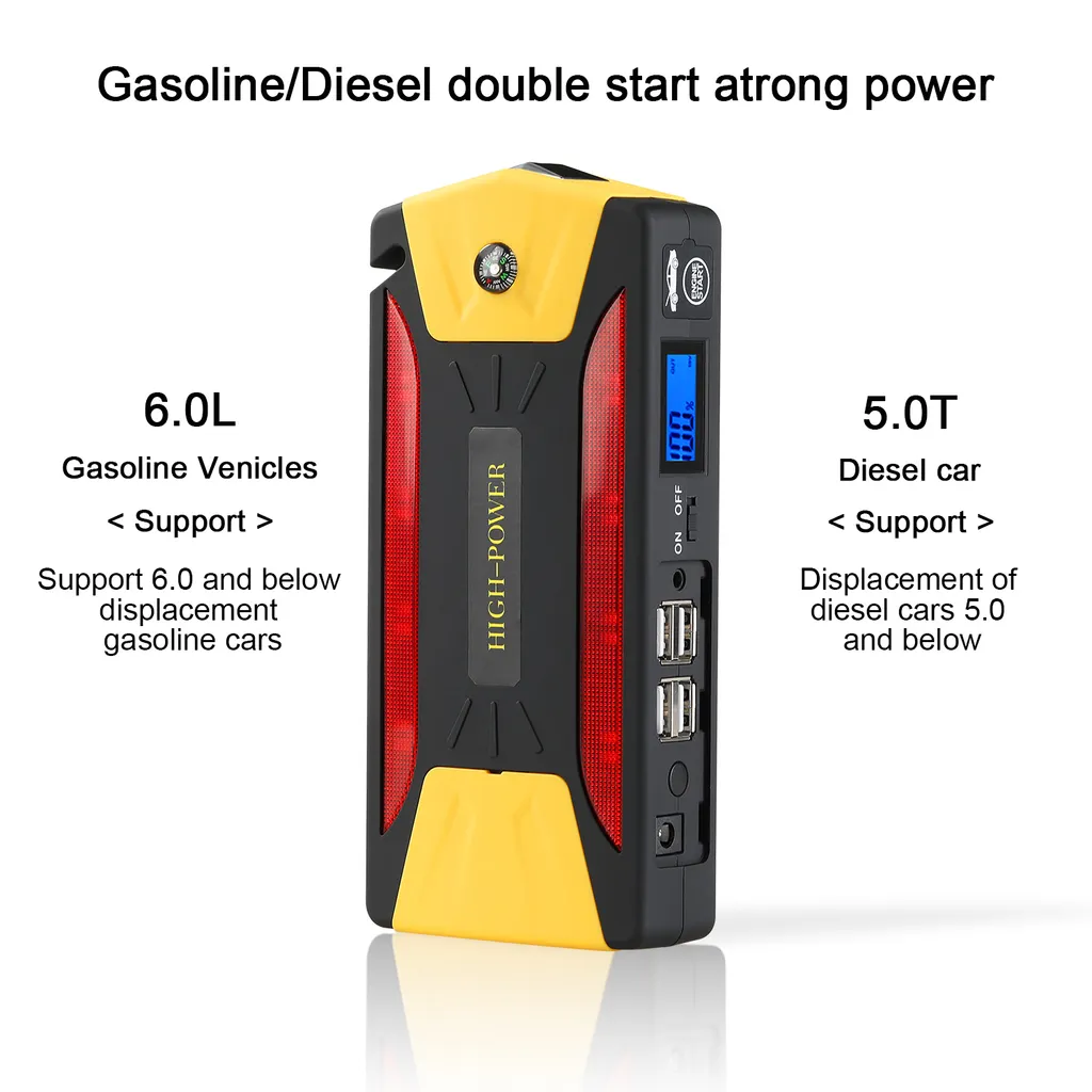 82800 MAh 12V Auto Starthilfe Starter Notstrom Bank Ladegerät Batterie Booster Mit LED-Taschenlampe 4 82800 MAh 12V Auto Starthilfe Starter Notstrom Bank Ladegerät Batterie Booster Mit LED-Taschenlampe – Bild 2